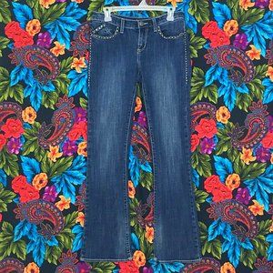 WOMEN’S ROCK AND REPUBLIC JEANS STUDDED BOOTCUT WOMENS SIZE 6 BLUE JEAN PANTS